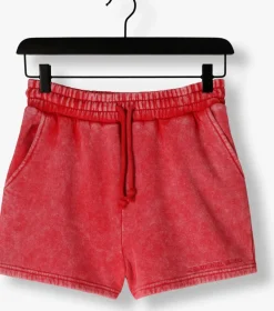COLOURFUL REBEL rode korte broek uni logo acid wash sweat short><noscript><img width=