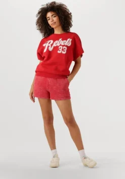 COLOURFUL REBEL rode korte broek uni logo acid wash sweat short><noscript><img width=