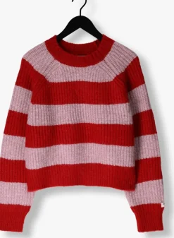 rode colourful rebel trui kinza striped knitted sweater