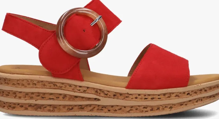 rode gabor platte sandalen 550.2