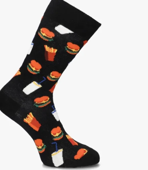 rode happy socks sokken hamburger