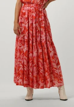 LOLLYS LAUNDRY rode maxirok sunset skirt>DAMES Rokken
