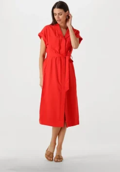rode msch copenhagen midi jurk mschimila selia ss dress