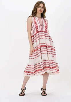 NEMA rode midi jurk gloria>DAMES Jurken