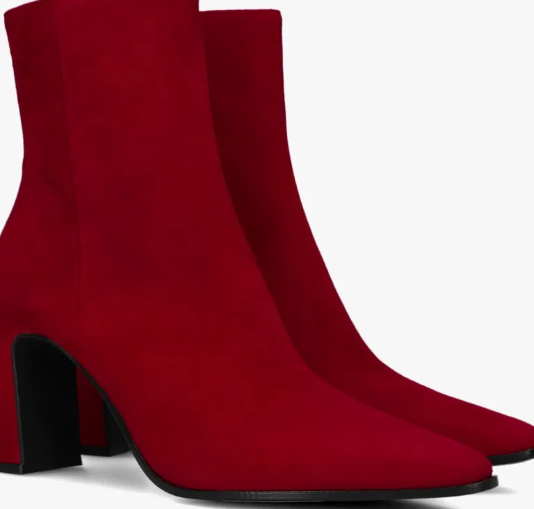 NOTRE-V rode enkellaarsjes 18739>DAMES Enkellaarsjes