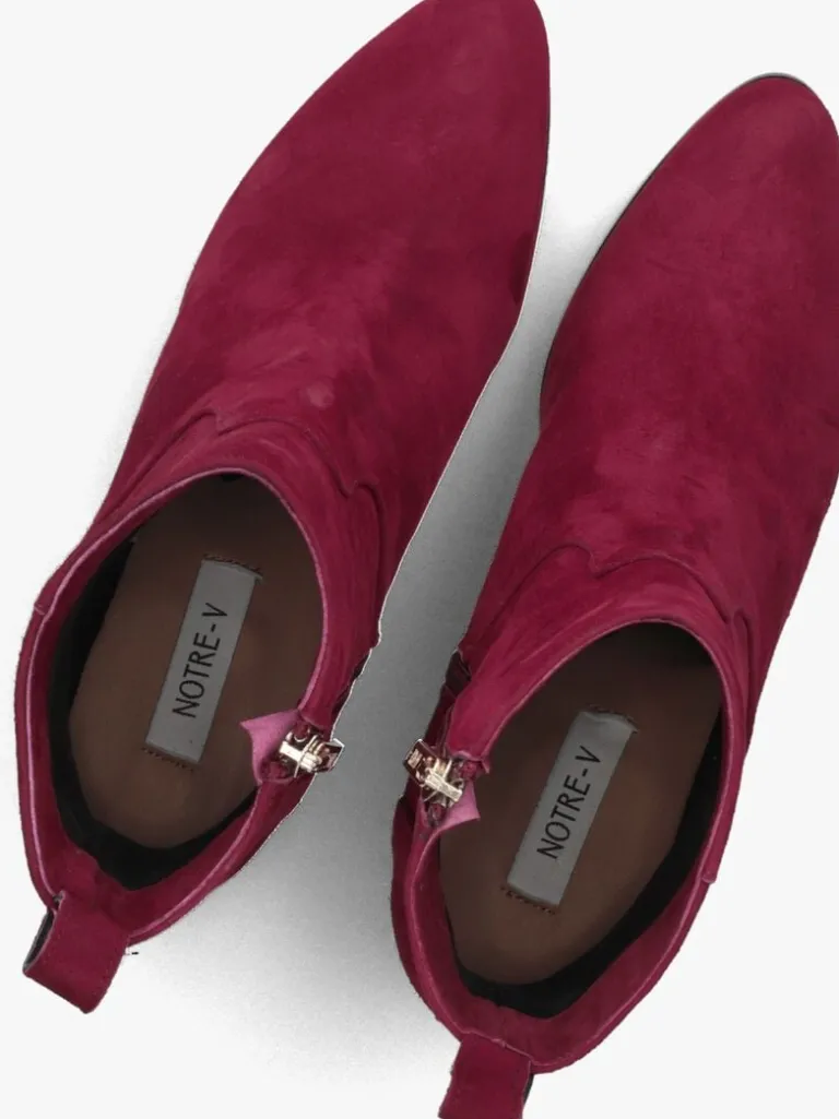 NOTRE-V rode enkellaarsjes 8543>DAMES Enkellaarsjes