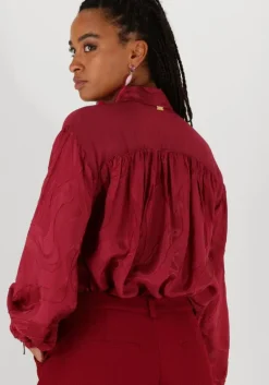 POM AMSTERDAM rode blouses jaqcuard burgundy red><noscript><img width=