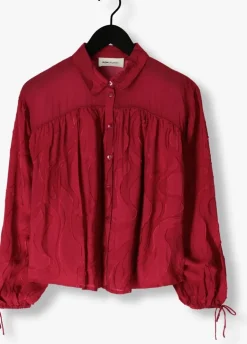 POM AMSTERDAM rode blouses jaqcuard burgundy red><noscript><img width=