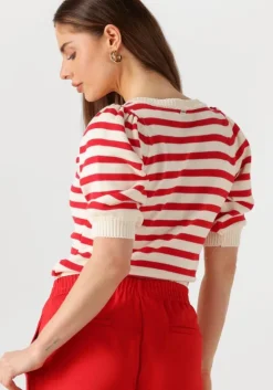 POM AMSTERDAM rode trui striped scarlet><noscript><img width=