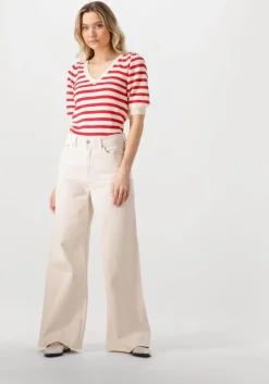 POM AMSTERDAM rode trui striped scarlet><noscript><img width=