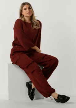 SUMMUM rode cargobroeken trousers fluid>DAMES Broeken