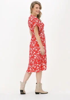 SUNCOO rode midi jurk cimba><noscript><img width=