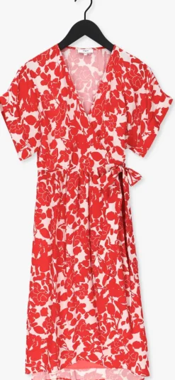 SUNCOO rode midi jurk cimba><noscript><img width=