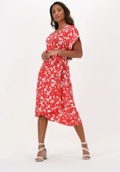 SUNCOO rode midi jurk cimba><noscript><img width=