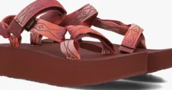TEVA rode platte sandalen flatform univeral sunscape>DAMES Sandalen