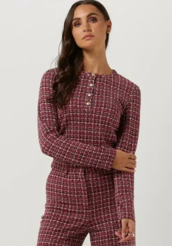 VANILIA rode tartan tweed longsleeve>DAMES Co-Ord Sets|Tops & T-Shirts