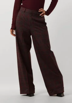 VANILIA rode wijde broek regular checkered pants>DAMES Broeken