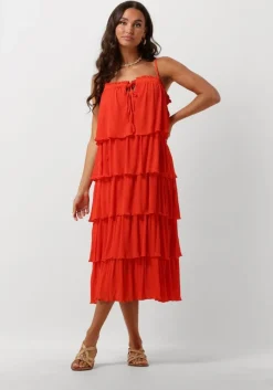 Y.A.S. rode midi jurk yasfilippa strap midi dress>DAMES Jurken