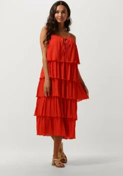 Y.A.S. rode midi jurk yasfilippa strap midi dress>DAMES Jurken