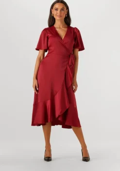 Y.A.S. rode midi jurk yasthea 2/4 midi wrap dress s.>DAMES Jurken