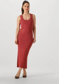 YDENCE rode maxi jurk knitted dress ariel>DAMES Jurken
