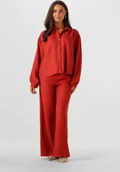 YDENCE rode wijde broek pants marielle>DAMES Co-Ord Sets|Broeken
