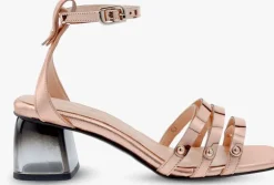 JAN JANSEN roségouden sandalen met hak transparant duplex>DAMES Sandalen