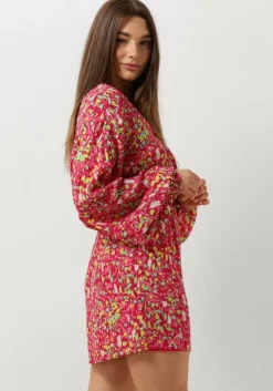 roze alix the label mini jurk ladies woven floral wrap dress