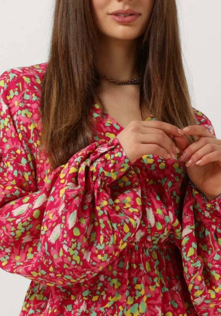 roze alix the label mini jurk ladies woven floral wrap dress