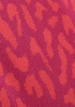 roze alix the label wijde broek ladies knitted wide leg jacquard pants