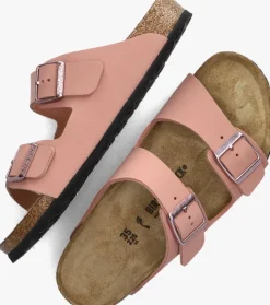 roze birkenstock slippers arizona