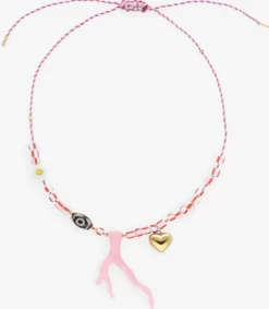 roze bonnie studios sieraad pendant party pink necklace