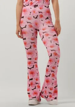 roze catwalk junkie flared broek tr peony