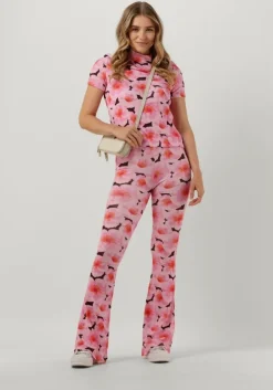 roze catwalk junkie flared broek tr peony