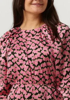 roze co'couture midi jurk flashy heart dress