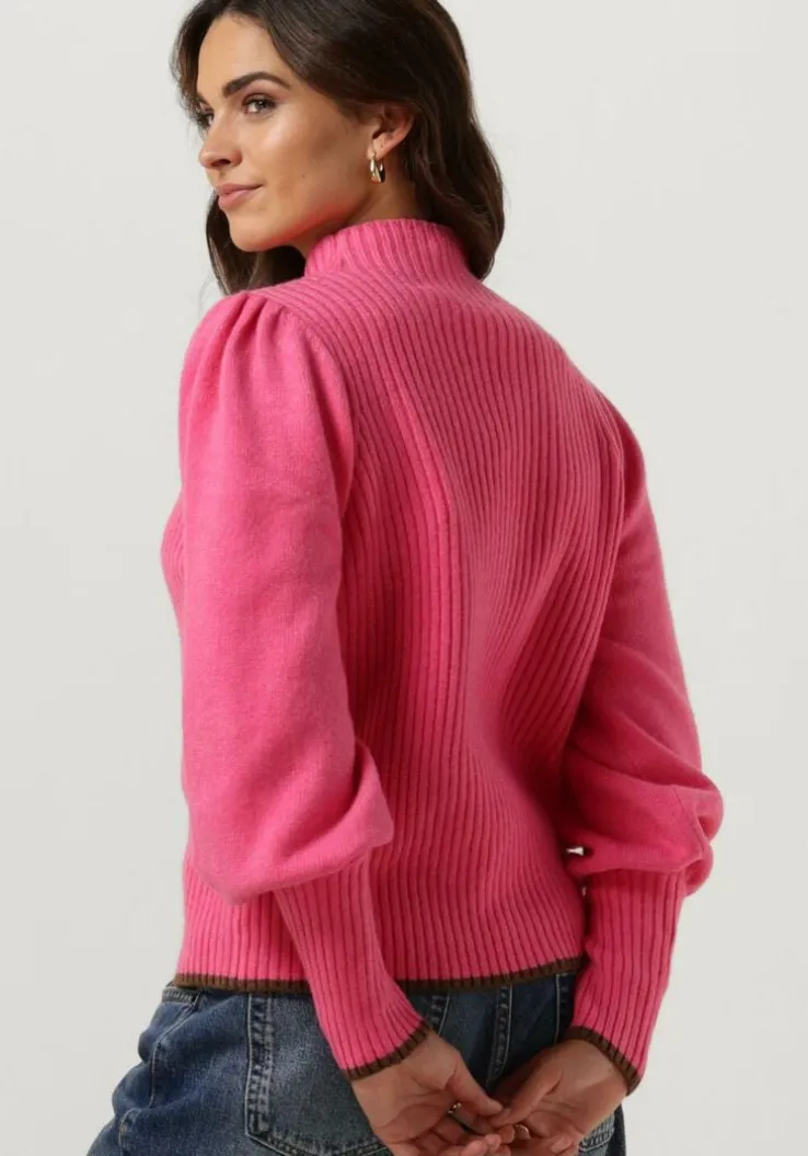 roze co'couture trui row puff rib knit