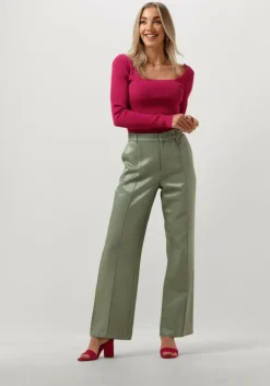 roze colourful rebel trui ariel square neckline knitted top