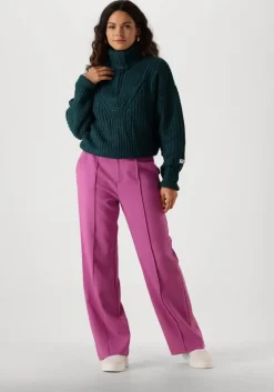 roze colourful rebel wijde broek rus uni pintruck straight pants