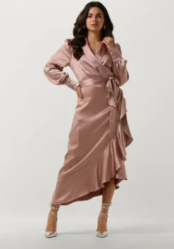 NOTRE-V midi jurk nv-dorissa satin dress>DAMES Jurken
