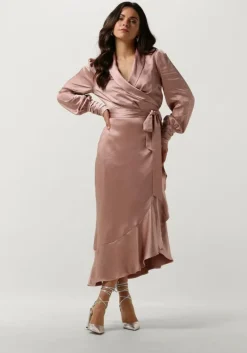 NOTRE-V midi jurk nv-dorissa satin dress>DAMES Jurken