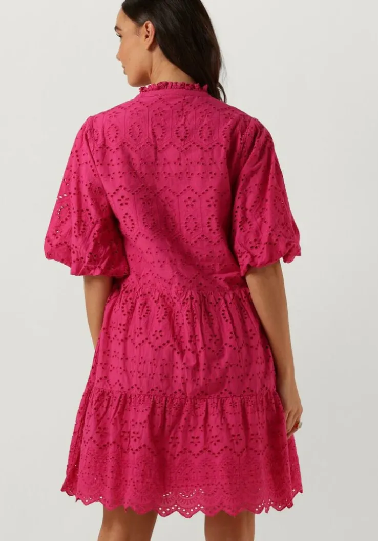 roze notre-v mini jurk nv-donna dress broderie anglaise dress