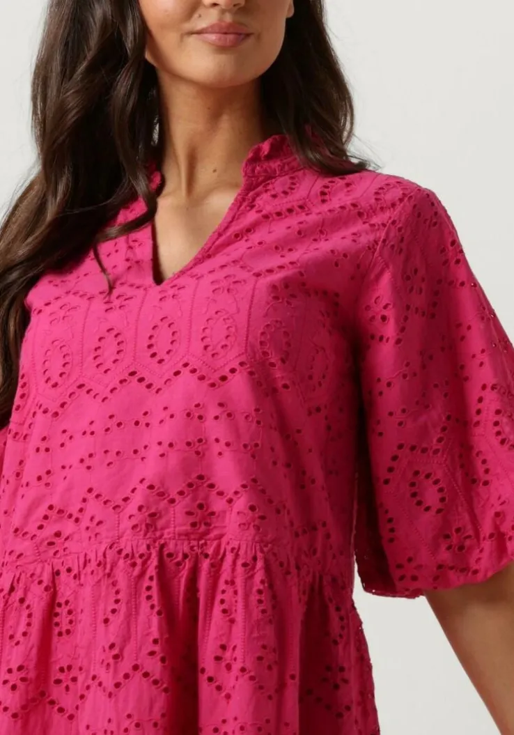 roze notre-v mini jurk nv-donna dress broderie anglaise dress