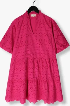 roze notre-v mini jurk nv-donna dress broderie anglaise dress