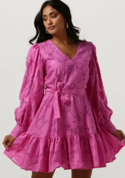 roze selected femme mini jurk slfcathi-sadie short v-neck dress