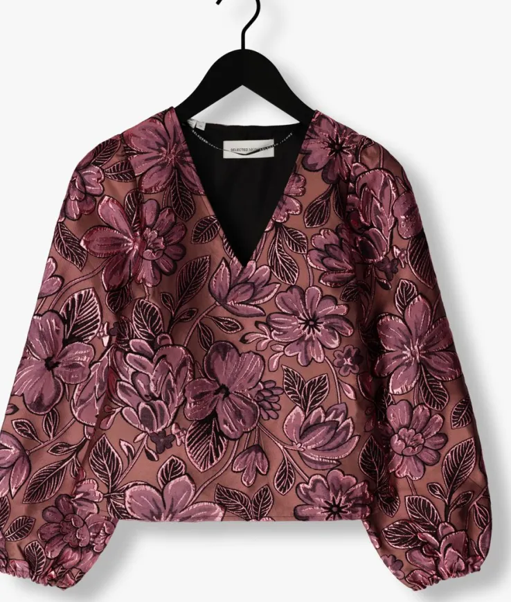 roze selected femme top slfpaula pink lavender ls top