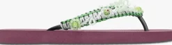 UZURII teenslippers macrame green blossom>DAMES Slippers