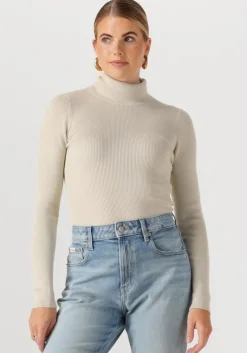 CALVIN KLEIN coltrui woven label roll neck>DAMES Truien & Vesten