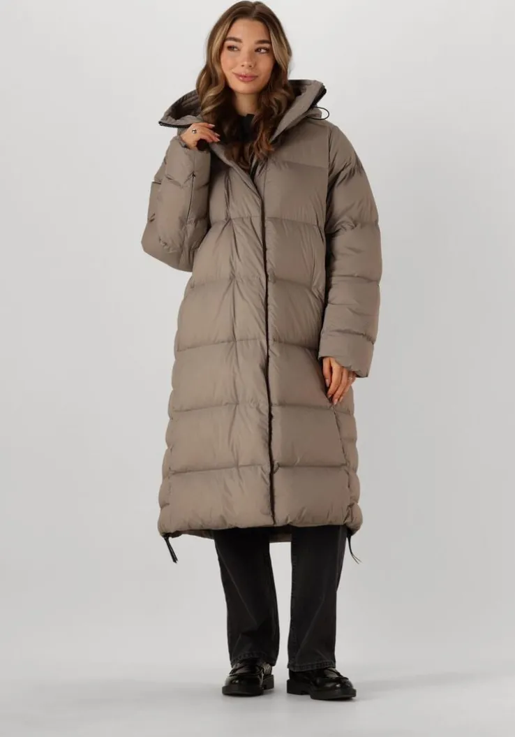 taupe krakatau gewatteerde jas qw503