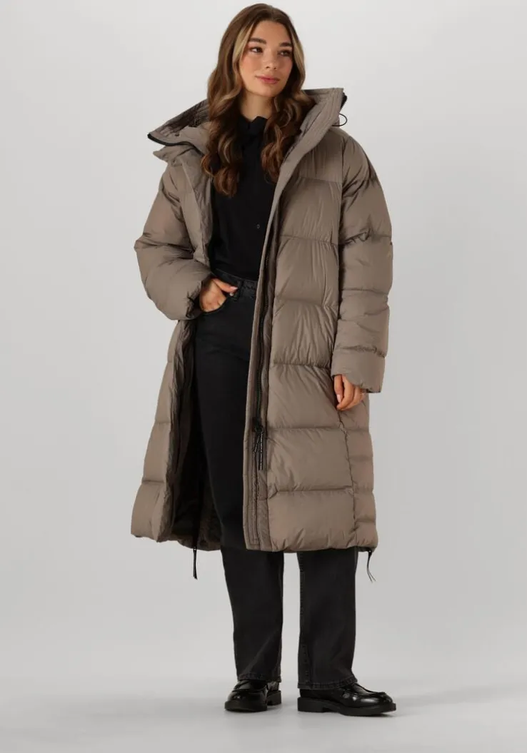 taupe krakatau gewatteerde jas qw503