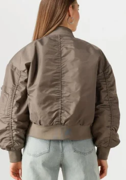 taupe my essential wardrobe jack helgamw short bomber jacket